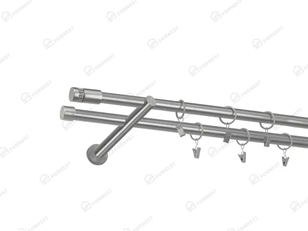 Garniža 19x19mm - 2rady - CYLINDER CRYSTAL - satin