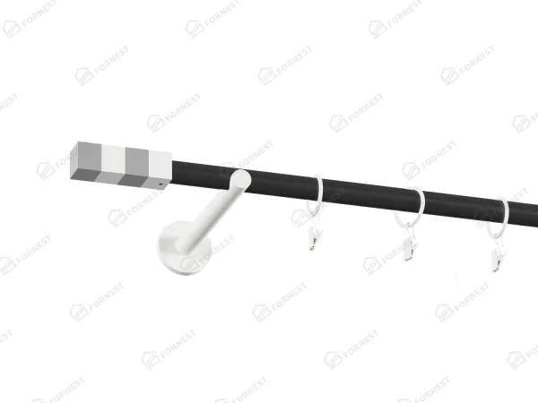 Garniža 19mm obyčajná tyč - 1rad - KVADRAT - čierno biela