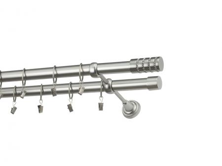 Garniža 25x25mm - 2rady - CYLINDER CRYSTAL - satin