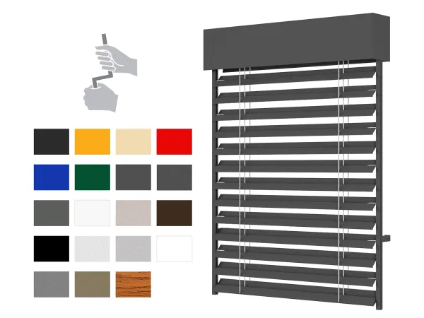 Vonkajšie žalúzie Z90 - kľuka - bez krycieho plechu