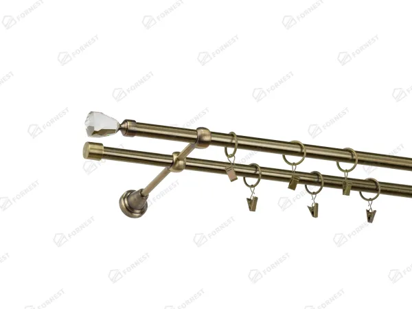 Garniža 16x16mm - 2rady - CRYSTAL CONE - antik