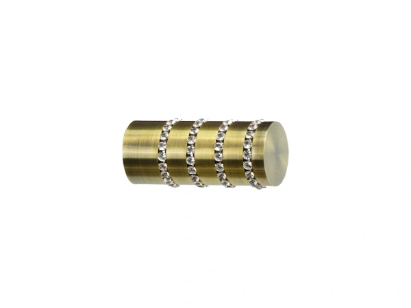Koncovka 25 mm CYLINDER CRYSTAL - antik