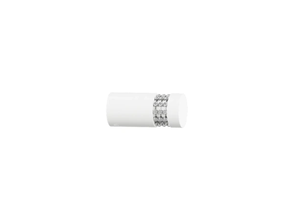 Koncovka 19 mm CYLINDER CRYSTAL - biela