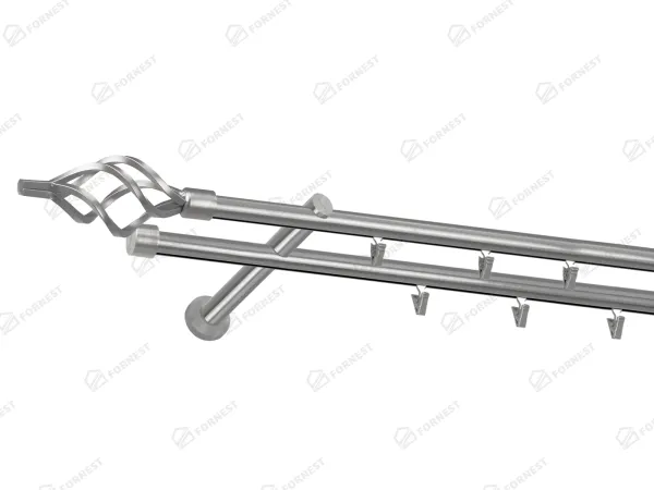 Garniža 19x19mm - drážková tyč - 2rady - GUĽA AZUR - satin