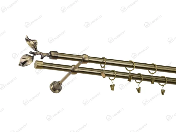 Garniža 19x19mm - 2rady - LIST ROSE - antik