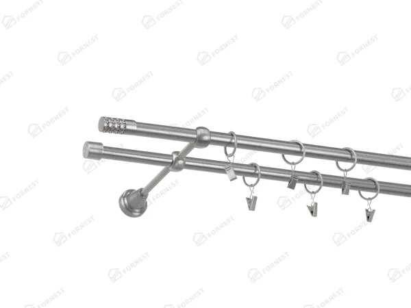 Garniža 16x16mm - 2rady - CYLINDER CRYSTAL - satin