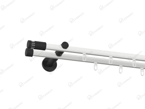 Garniža 19x19mm drážková tyč - 2rady - CYLINDER CRYSTAL - bielo čierna