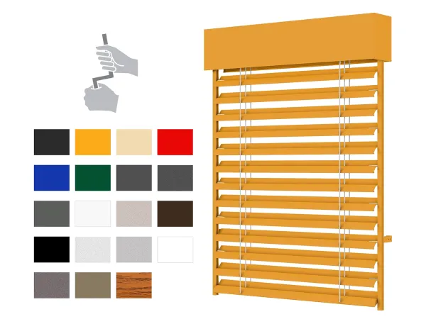 Vonkajšie žalúzie S90 - kľuka - bez krycieho plechu
