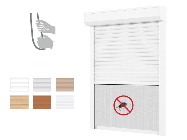 Plastové rolety s rolovacou sieťkou - hliníkový BOX 165mm - výška do 1650mm - RUČNÉ OVL.