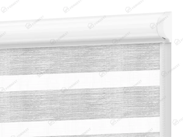 Roleta SWING - deň a noc - látka Maurícius 67 - sivo biela