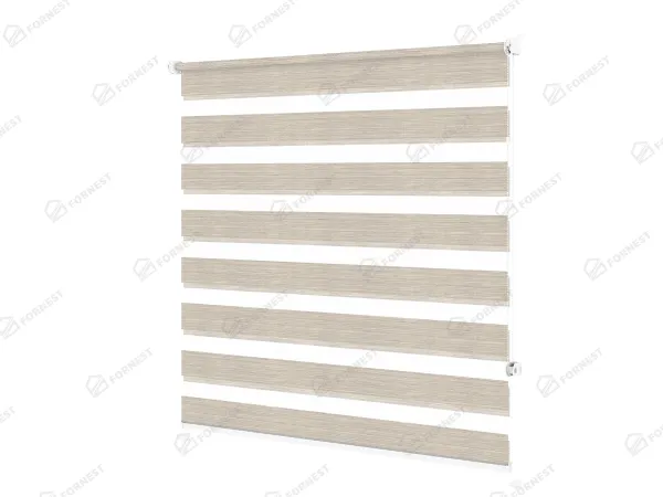 Roleta MINI - deň a noc - látka Maurícius 69 - béžová (čierny dekor) 1