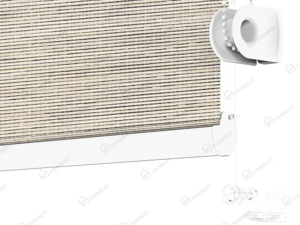 Roleta MINI - deň a noc - látka Maurícius 69 - béžová (čierny dekor) 4