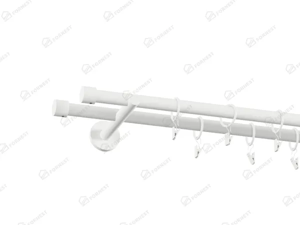 Garniža 19x19mm obyčajná tyč - 2rady - PULLO - biela