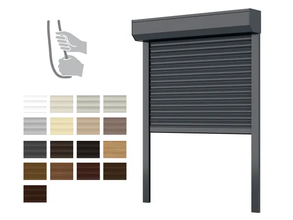 Hliníkové rolety BOX 205mm - výška do 2900 mm - RUČNÉ OVLÁDANIE