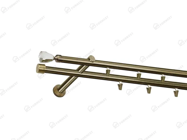 Garniža 19x19mm - drážková tyč - 2rady - CRYSTAL CONE - antik