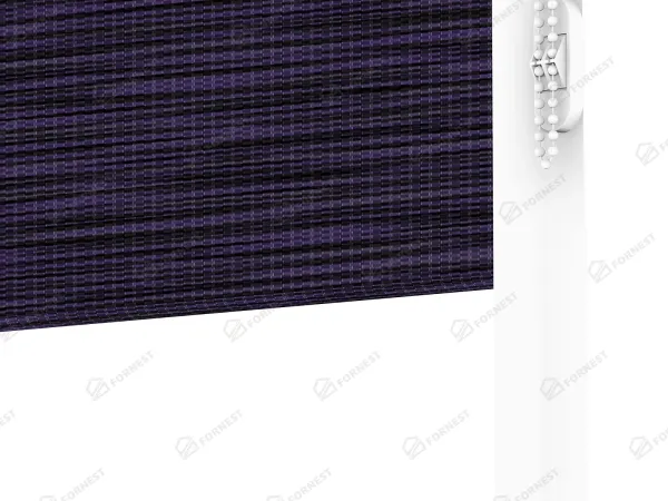 Roleta SWING - deň a noc - látka Maurícius 68 - tmavo fialová (čierny dekor) 4