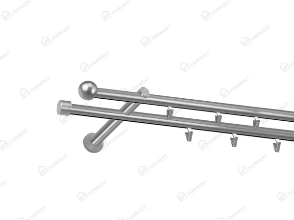 Garniža 19x19mm - drážková tyč - 2rady - BOLOGNA - satin