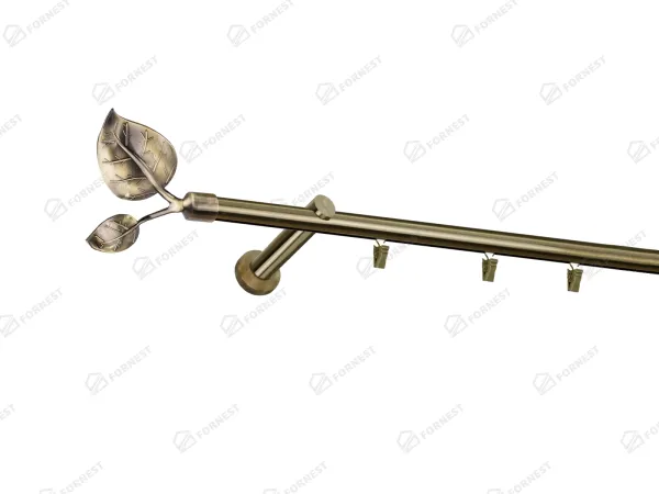 Garniža 19mm - drážková tyč - 1rad - LIST VEĽKÝ - antik