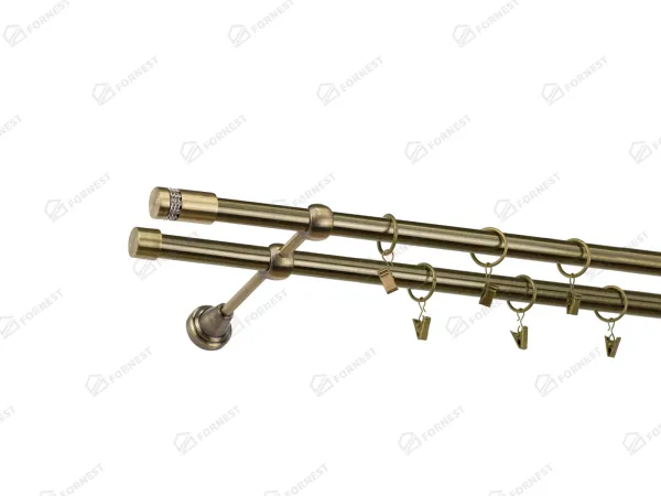 Garniža 19x19mm - 2rady - CYLINDER CRYSTAL - antik