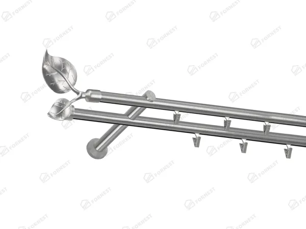 Garniža 19x19mm - drážková tyč - 2rady - LIST VEĽKÝ - satin