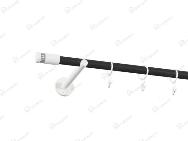 Garniža 19mm obyčajná tyč - 1rad - CYLINDER CRYSTAL - čierno biela