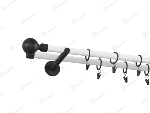 Garniža 19x19mm obyčajná tyč - 2rady - GABI - bielo čierna