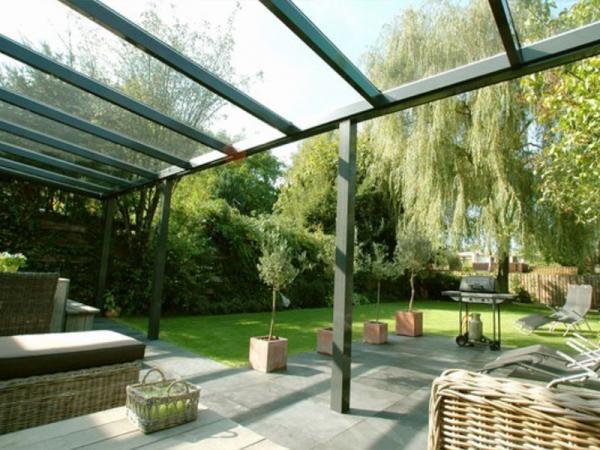 Pergola STANDARD s bezpečnostným sklom - na stenu