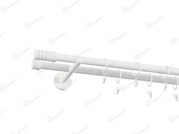 Garniža 19x19mm obyčajná tyč - 2rady - TECHNO - biela