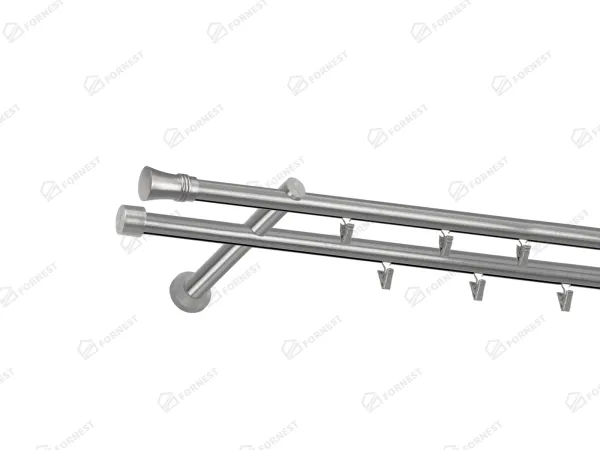 Garniža 19x19mm - drážková tyč - 2rady - CAPRI - satin