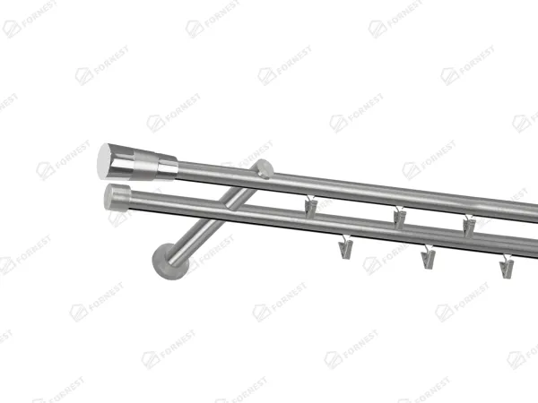 Garniža 19x19mm - drážková tyč - 2rady - VOLEO - satin