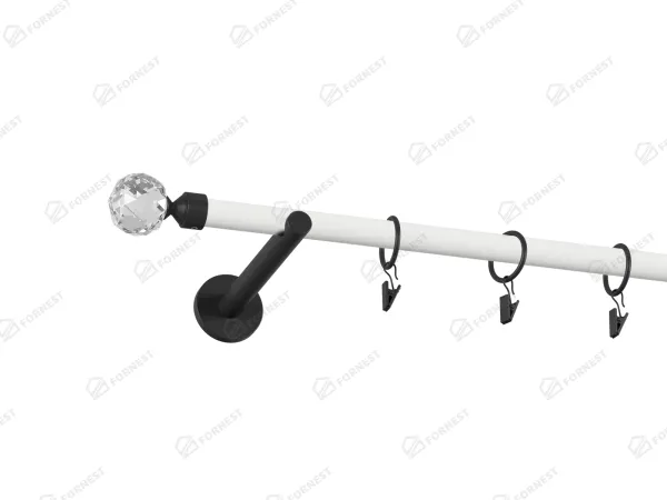 Garniža 19mm obyčajná tyč - 1rad - GUĽA CRYSTAL - bielo čierna