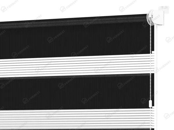 Roleta MINI - deň a noc - látka Miami 1308 - čierna