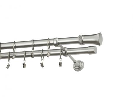 Garniža 25x25mm - 2rady - PLUTON CRYSTAL - satin