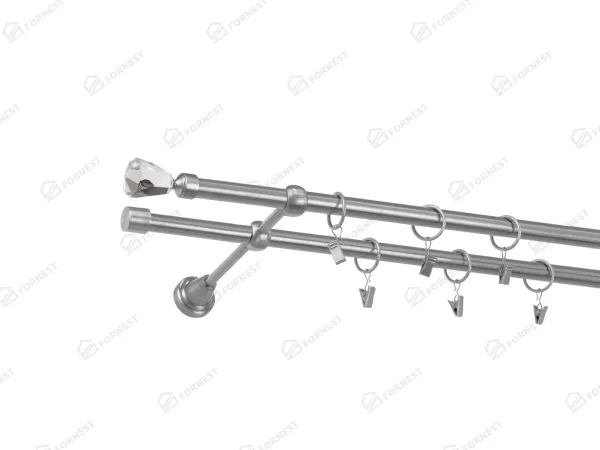 Garniža 16x16mm - 2rady - CRYSTAL CONE - satin