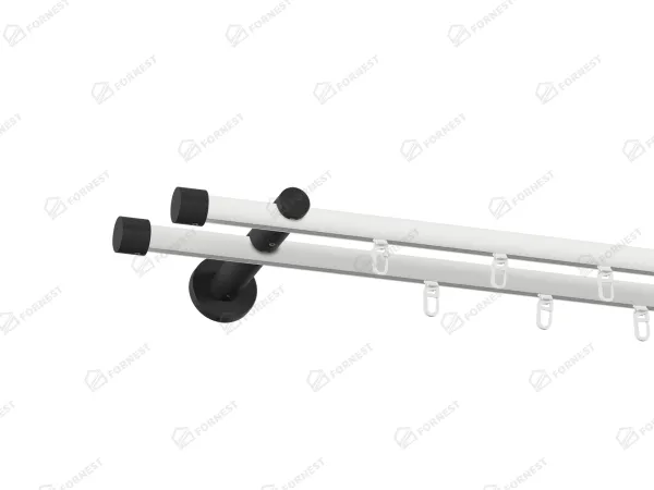 Garniža 19x19mm drážková tyč - 2rady - PULLO - bielo čierna