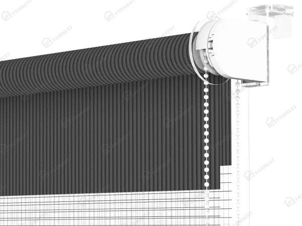 Roleta MINI - deň a noc - látka Bahama 1820 - tmavo sivá 3
