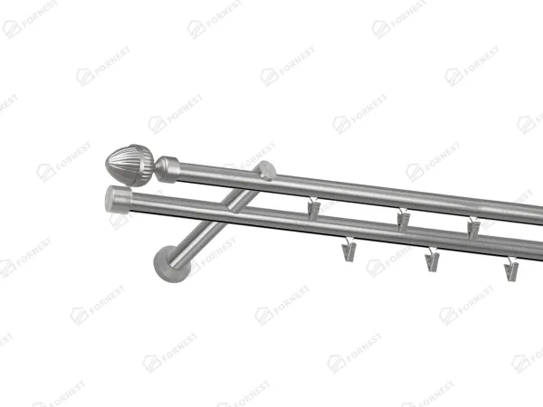 Garniža 19x19mm - drážková tyč - 2rady - ODEON - satin