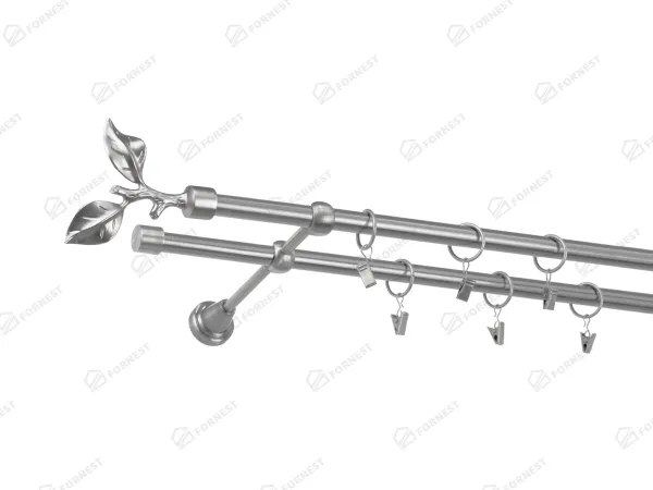 Garniža 16x16mm - 2rady - LIST ROSE - satin