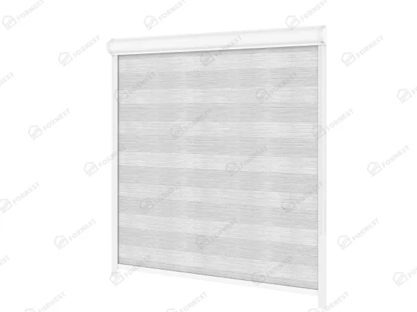 Roleta SWING LITE - deň a noc - látka Maurícius 67 - sivo biela 2