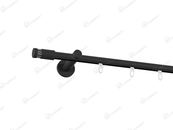 Garniža 19mm drážková tyč - 1rad - CYLINDER CRYSTAL - čierna