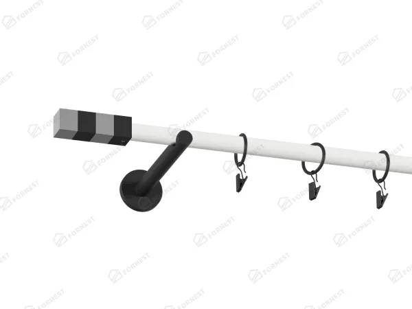 Garniža 19mm obyčajná tyč - 1rad - KVADRAT - bielo čierna