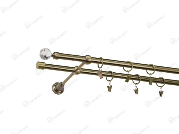 Garniža 16x16mm - 2rady - GUĽA CRYSTAL - antik