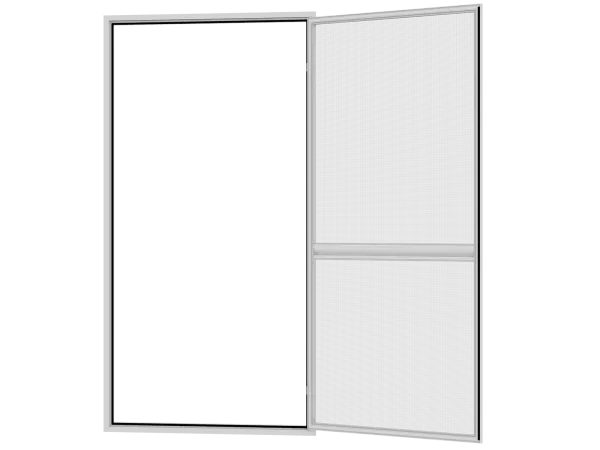 Sieťky na DVERE- pántové v ráme SMART - SIVÁ - s priečkou