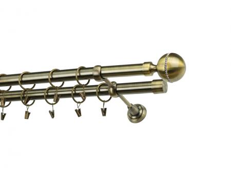 Garniža 25x25mm - 2rady - KALISTO CRYSTAL - antik