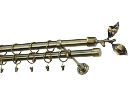 Garniža 25x25mm - 2rady - LIST ROSE - antik