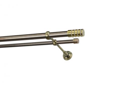 Garniža 25x16mm - 2rady - CYLINDER CRYSTAL - antik 1