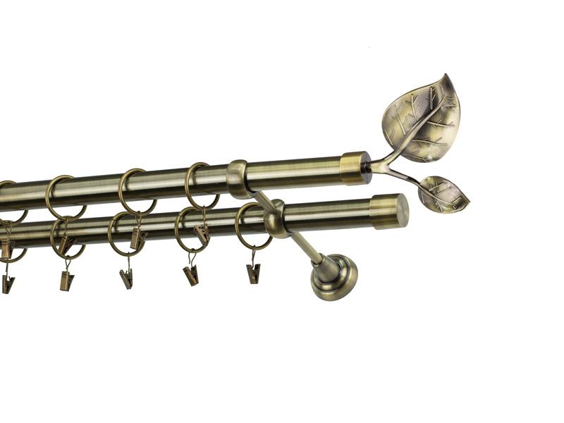 Garniža 25x25mm - 2rady - LIST VEĽKÝ - antik