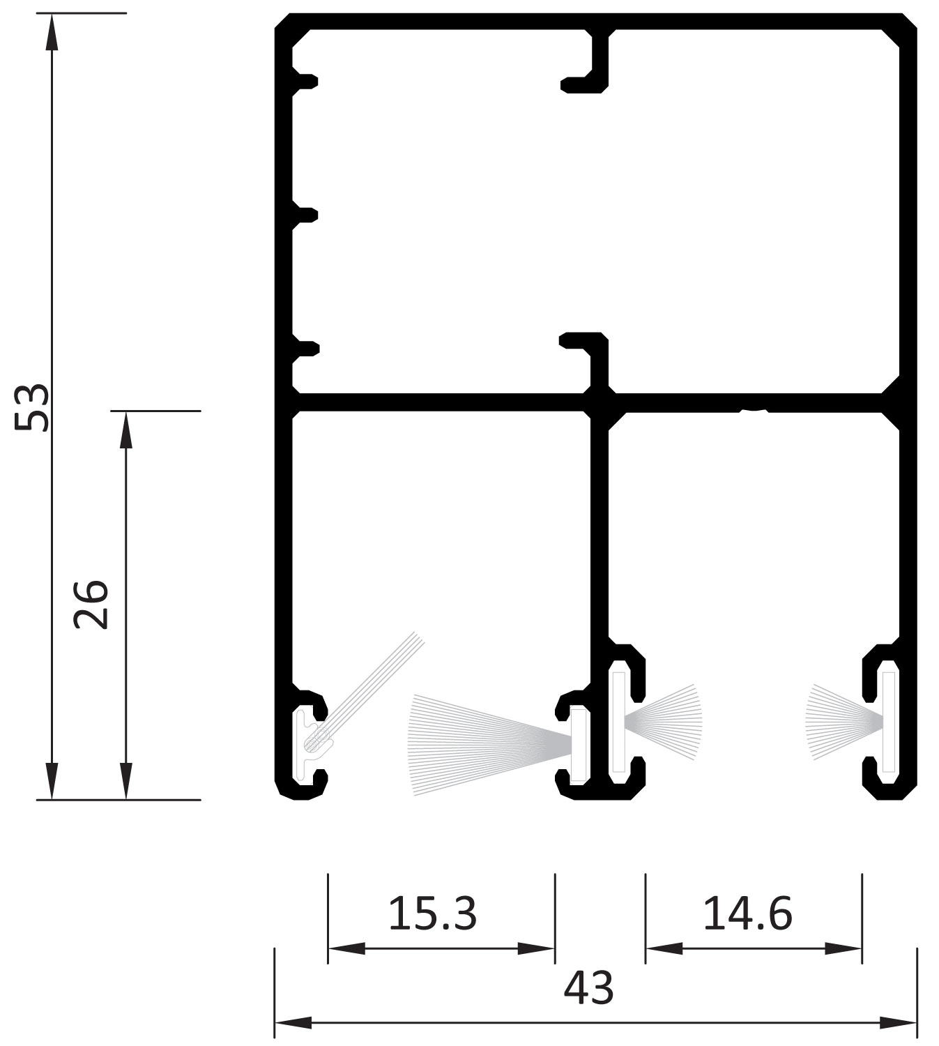 Rez vodiacou lištou