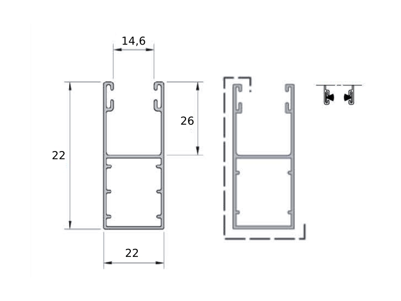 Jednoduchá vodiaca lišta
