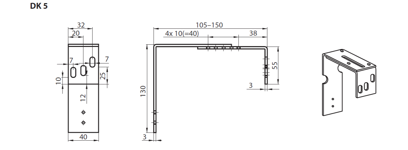držiak krycieho plechu DK5